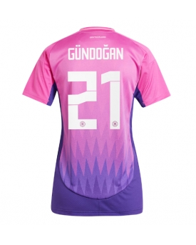 Germania Ilkay Gundogan #21 Maglia Gara Trasferta Repliche Europei 2024 Donna